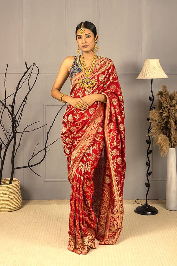 New Trend Saree for Wedding in Pink and Grey Colour-sieuthinhanong.vn
